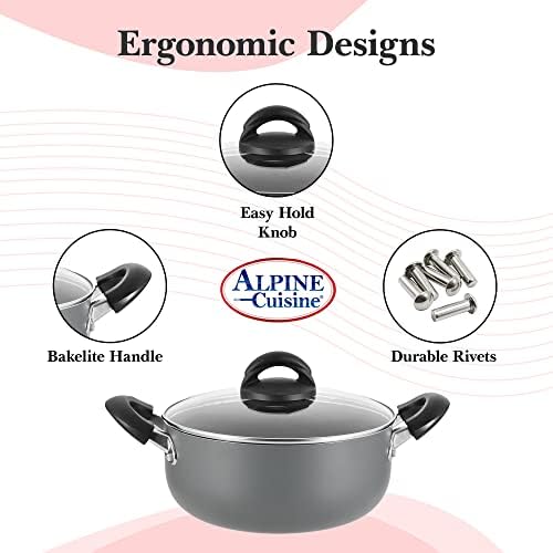 Alpine Cuisine 6QT Dutch Oven with Lid and Bakelite Handle