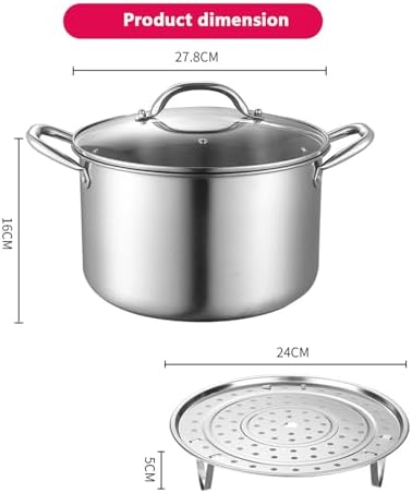 AIZYR Stainless Steel Multifunctional Soup Pot Durable Thick Bottom for Hotpot