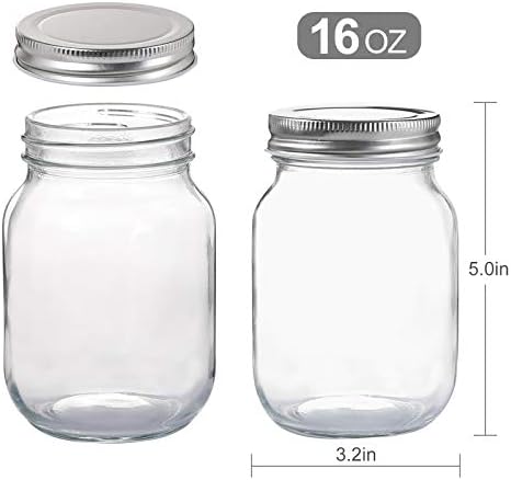 8-Piece Yingerhuang Glass Mason Jars with Silver Lids