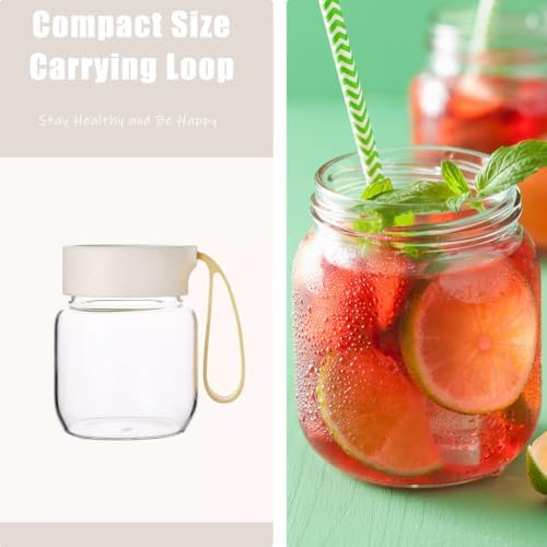 Danmu Glass Juice Bottles Reusable Leakproof 10oz