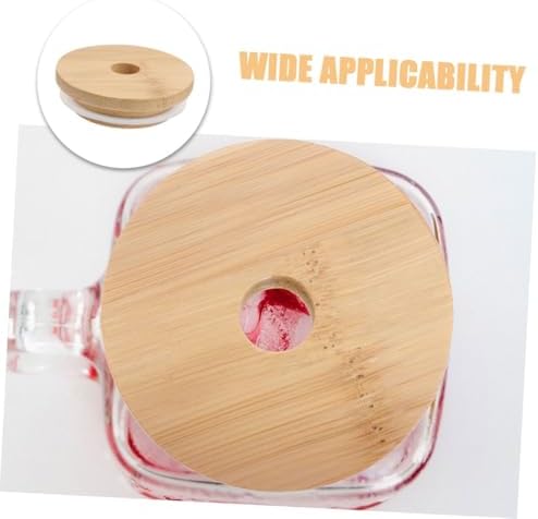 Cabilock 8pcs Reusable Wooden Mason Jar Lids