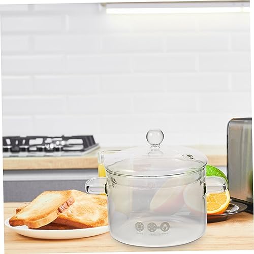 PrettyZoom High-Borosilicate Glass stew pot with lid
