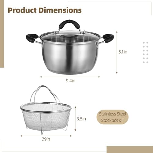Epicover Stove Top Fryer Pot with Basket