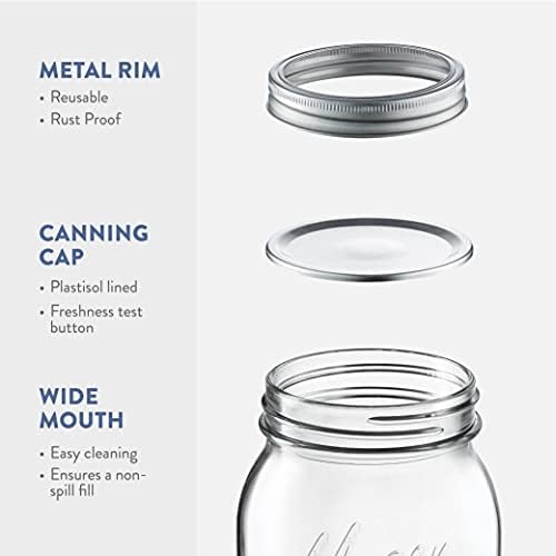 4-Pack Mason Jars with lids - Home Kitchen Canning Preserving _same_day