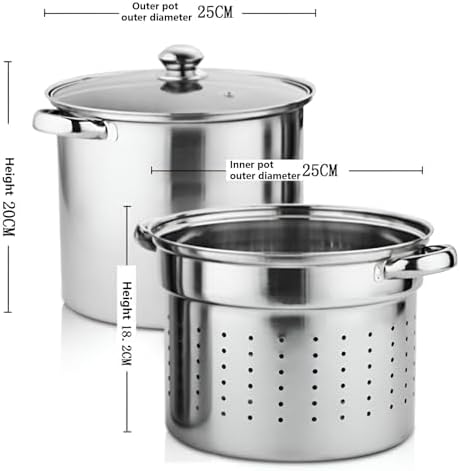 AIZYR Stainless Steel Stockpot with Basket for Induction and Cooking