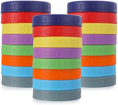 24-Pack Colorful Mason Jar Lids AOZITA