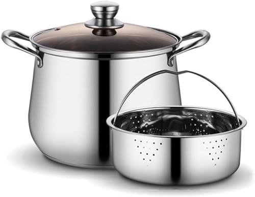 Stainless Steel Stock Pot with Steamer - Multurpose Cooking Pan