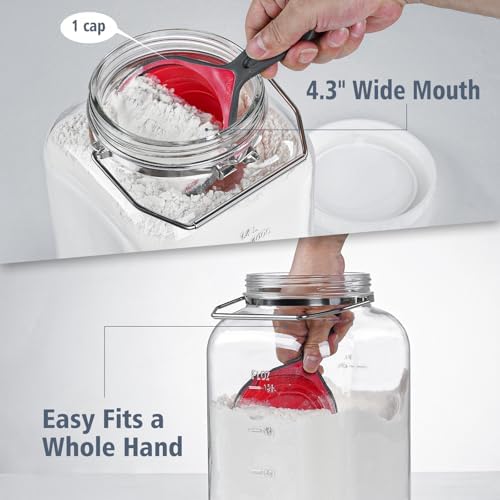 2 Pack 15 Gallon Glass Jars with Airtight Lids and Handles