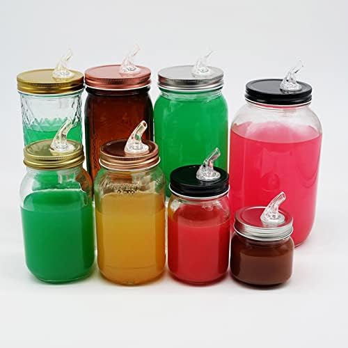 QurHapzy Mason Jar Pour Spouts2-Pack Black Dust-Free