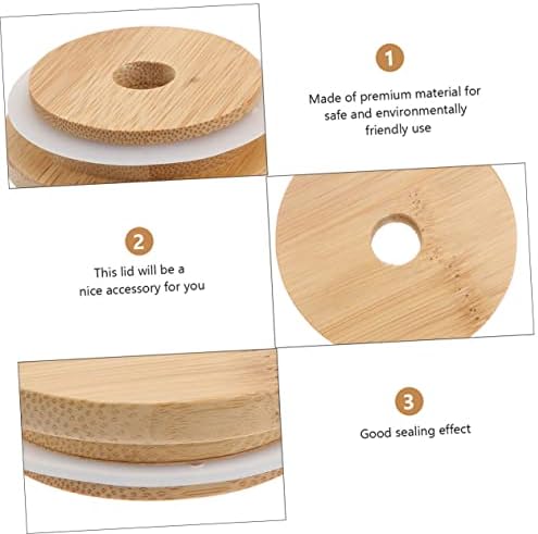 4-Piece Reusable Mason Jar Lids with Straw Holes