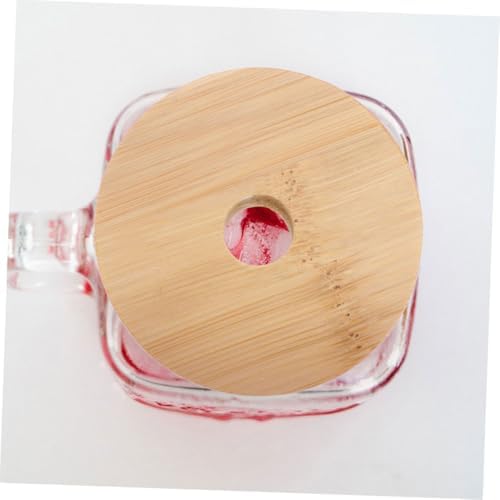Cabilock 6pcs Beige Wooden Mason Jar Lids Set
