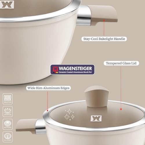 WAGENSTEIGER7-Layered Ceramic Stock Pot with Non-Stick Bakelite Handles