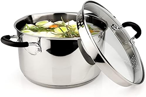 AVACRAFT 6QT Stainless Steel Stockpot with Glass Lid