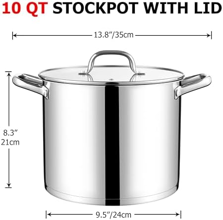 Precise 10 qt Tri-Ply stainless steel stock pot