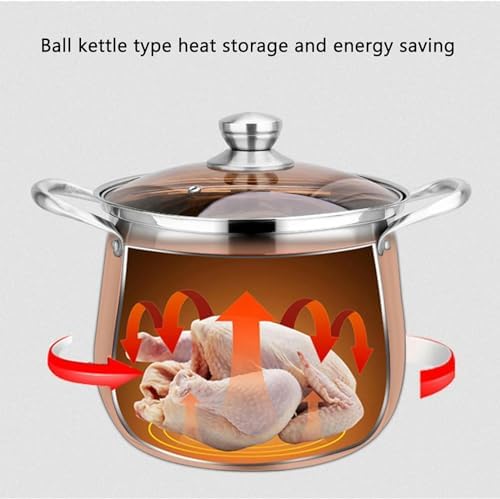 Stainless Steel Stockpot with Glass Lid for Cooking