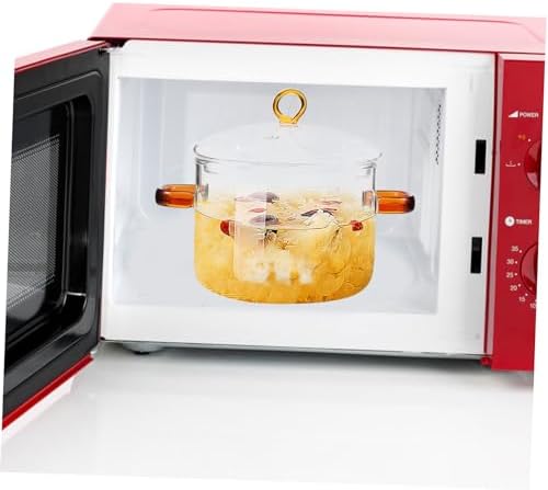 Happyyami Double-Handle Glass Stew Pot with Lid