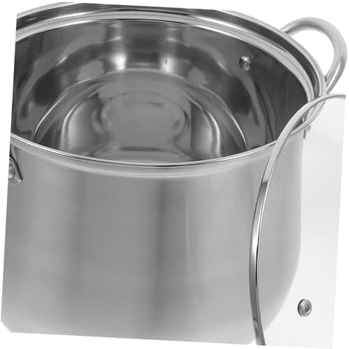 Stainless Steel Soup Pot with Built-In Handle and Heat Resistant Lid