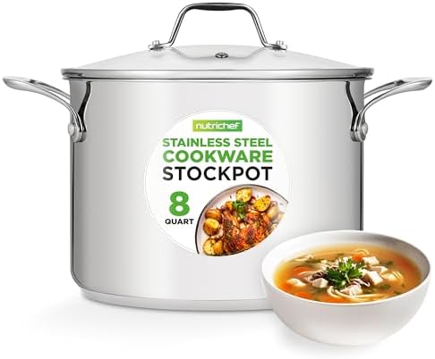 Stainless Steel 8-Quart Stock Pot with See-Through Lid