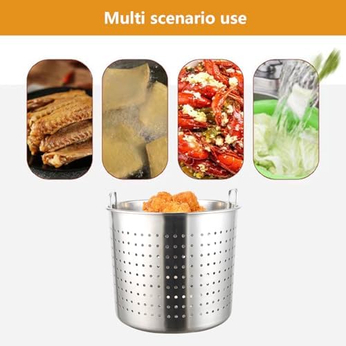Sturdy Stainless Steel Boil Pot with Basket 45QT Seafood Cooking Pot Boil Fry