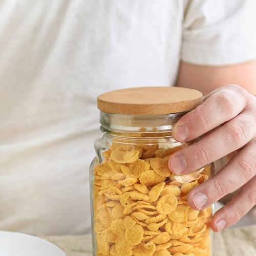 Amosfun 10pack Bamboo Mason Jar Lids with Silicone Sealing Rings