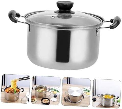 FONDOTIN 1pc Stainless Steel Small Stock Pot with Lid
