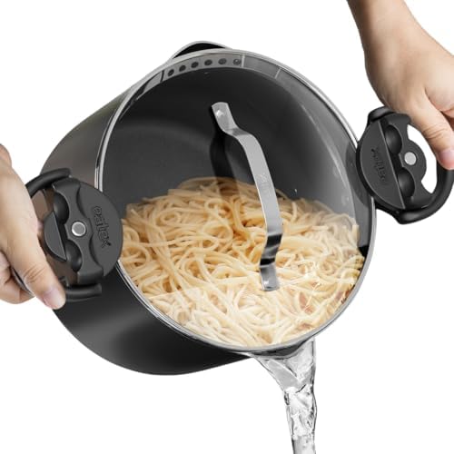 EATEX 5-Quart Pasta Pot with Strainer Lid Nonstick Stainless Steel