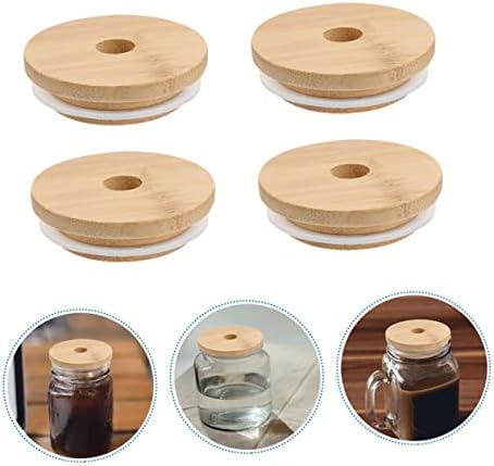 KICHOUSE 4-Piece Sealing Lids for Mason Jars Glass Bottles