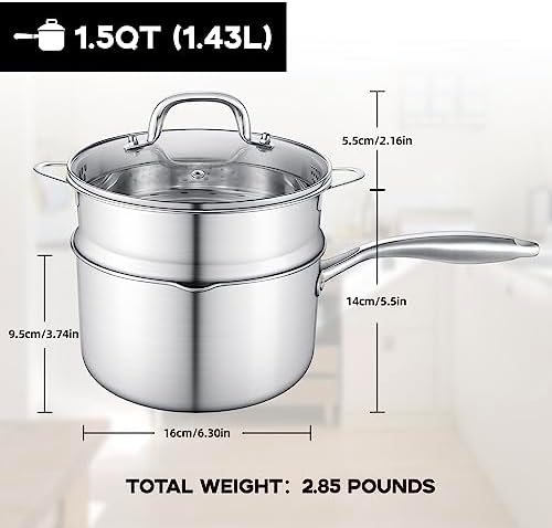 Versatile 15 Quart Stainless Steel Saucepan with Steamer