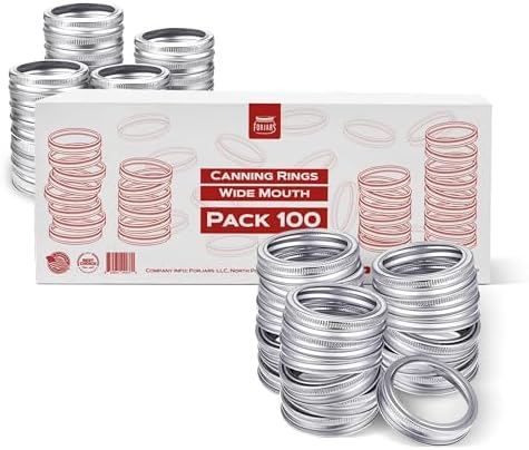 FORJARS 100-Piece Set of Wide Mouth Canning Rings