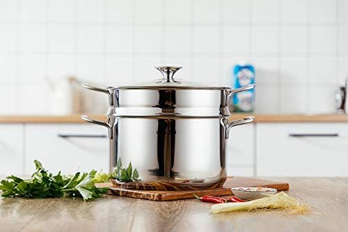64 QT 1810 Stainless Steel Stock Pot with Steamer Insert