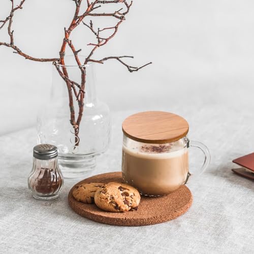 SEWACC Bamboo Cup Lid - 4-Piece Set for Durable Airtight Covers