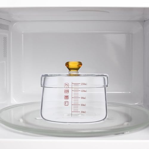 Alipis Glass Cooking Pot with Lid Heat-Resistant 150ml