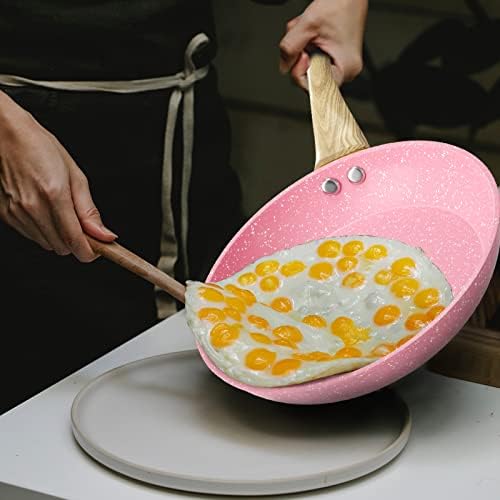 Ultra Nonstick Pink Fry Pan 11 Inch PTFE-Free