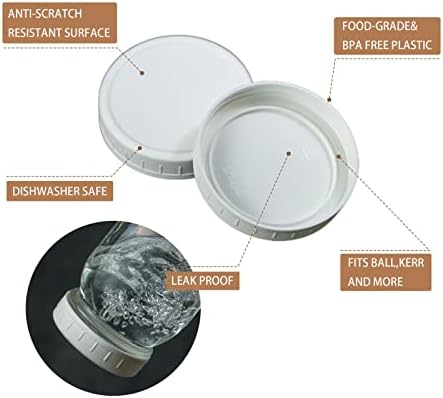 14 Durable Mason Jar Lids with Silicone Ring for Canning Cooking