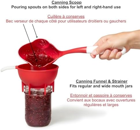 5-Piece Canning Set Medium Red Jar for Home Use