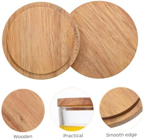 4-Piece Acacia Wooden Lid Set for Warm Drinks