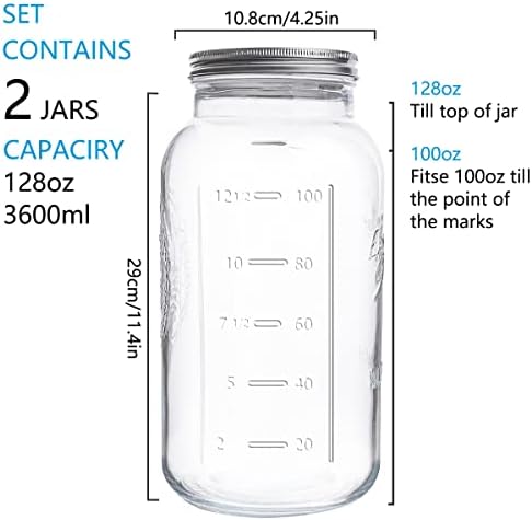 Elegant 128oz Mason Jars Set