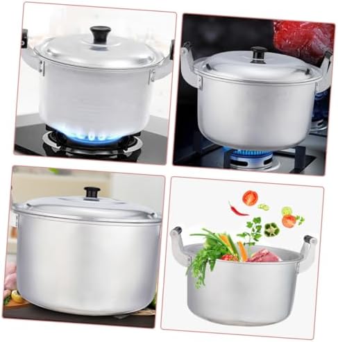 STOBAZA Aluminum Soup Pot - Multifunctional Cooking Pot for Kitchen Use - Safe Sturdy
