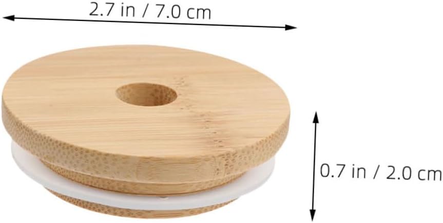 Cabilock 8pcs Reusable Wooden Mason Jar Lids
