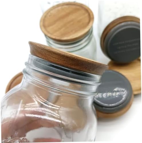 2pcs Wooden Mason Jar Lids with Silicone Seal