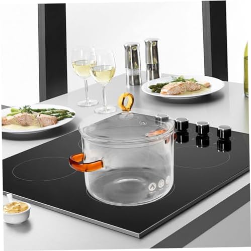 Happyyami Double-Handle Glass Stew Pot with Lid
