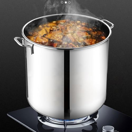 Stainless Steel Stockpot Durable Rust-Resistant Large Capacity Easy to Open Lid