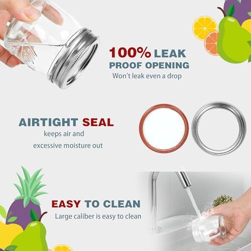 Esrentle 16 Pack 8 oz Mason Jars with Airtight Lids
