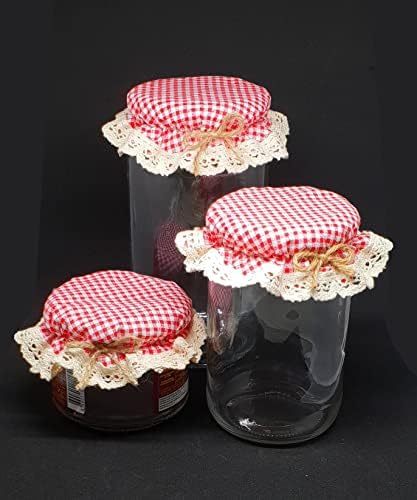 10-Piece Red Gingham Jar Cover Cloth Set