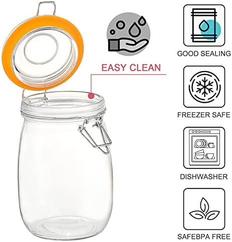 DANALLAN 4Pcs 32 oz Wide Mouth Glass Jars