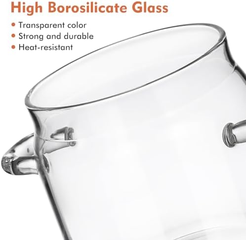 SHERCHPRY Clear Glass Stockpot with Lid for Home and Kitchen Use