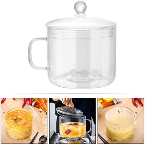 Hemoton Glass Stew Pot Heat Retention Easy Handling Transparent Durable