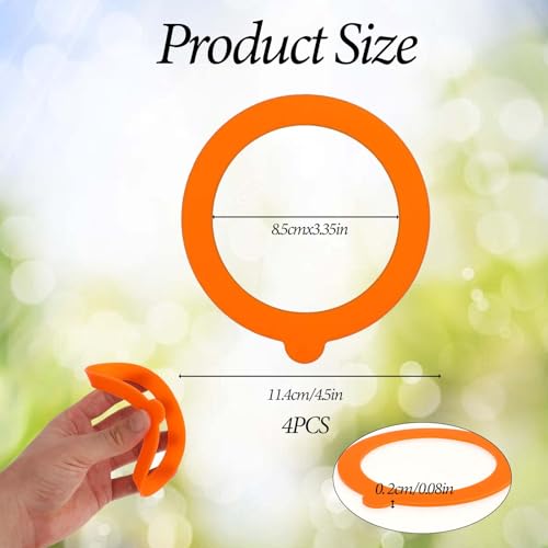 4-Pack Silicone Gasket for Glass Jars - Leak-Proof