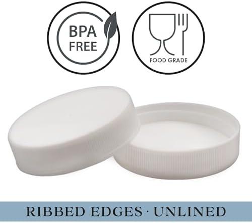 24-Pack White Plastic Mason Jar Lid Set