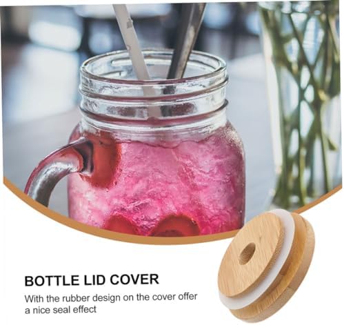 4pcs Airtight Jar Lids with Straw Hole for Mason Jars